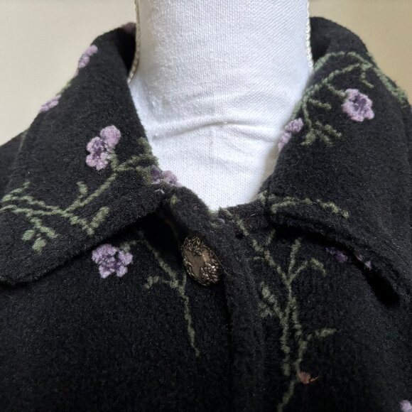 Straight Down Clothing Co. Vintage Casual Jacket Size M Button Down Black Purple - Picture 5 of 11